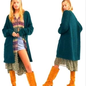 Free People Oversized Green Cardigan